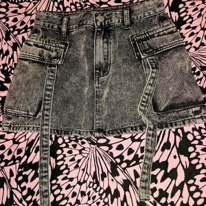 Stylish Black Denim Mini Skirt